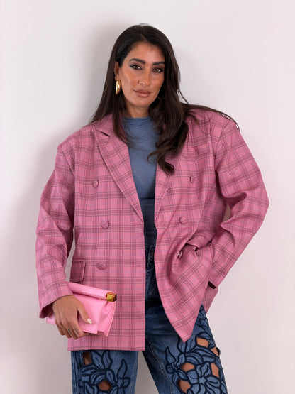 Blazer rosa quadri 13317
