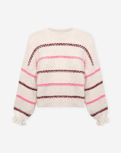 CONTRAST STRIPE KNIT CRÈME