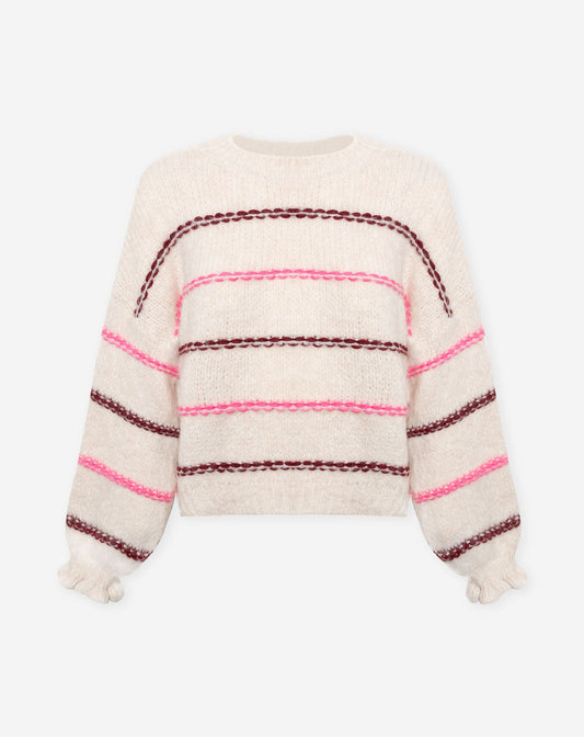 CONTRAST STRIPE KNIT CRÈME