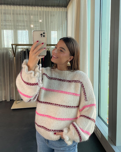 CONTRAST STRIPE KNIT CRÈME