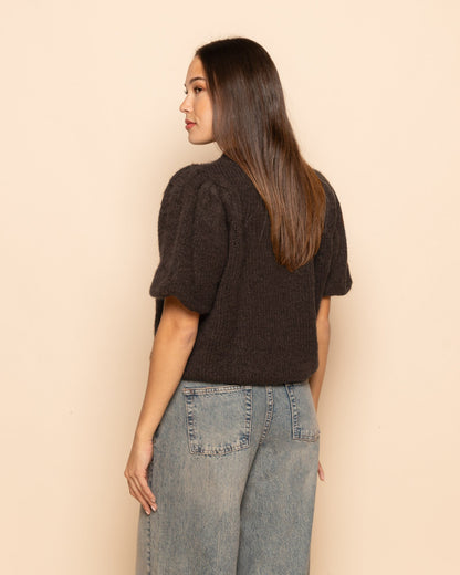 DANI PUFF SLEEVE KNIT BRUIN