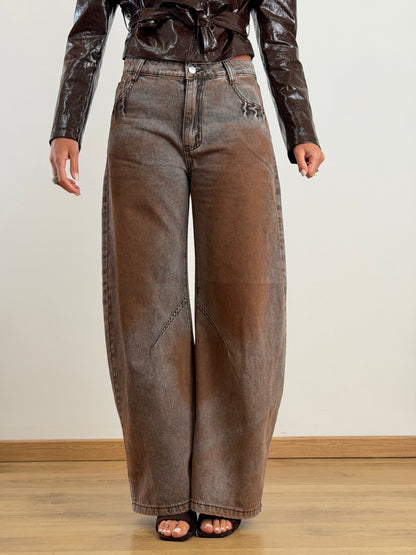 Jeans grigio marrone sabbiato S22172