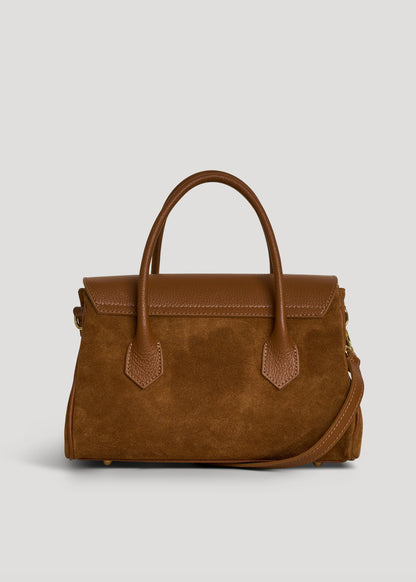 Borsa Cécile in Camoscio e Pelle Cuoio