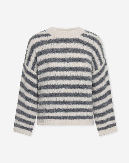BOUCLE STRIPE KNIT GRIJS