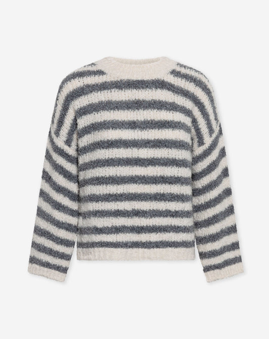 BOUCLE STRIPE KNIT GRIJS