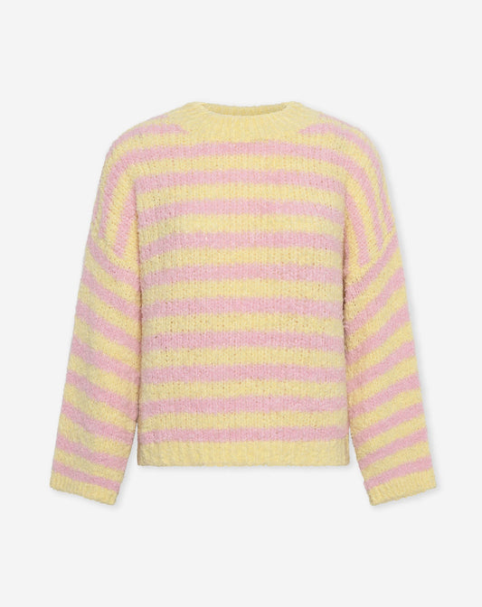 BOUCLE STRIPE KNIT ROZE