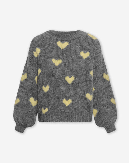 MADDY HEART KNIT GRIJS