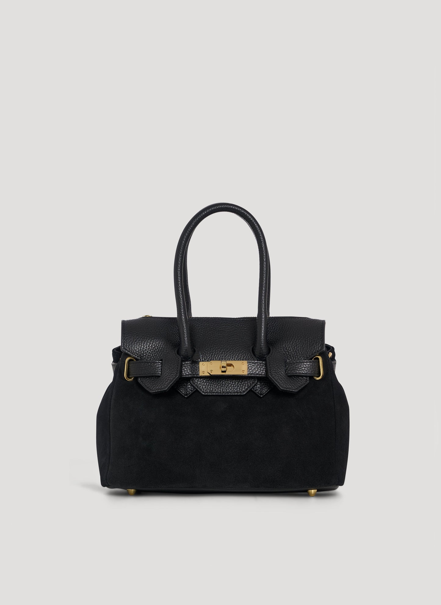 Borsa Elizabeth Micro in Camoscio e Pelle Nera
