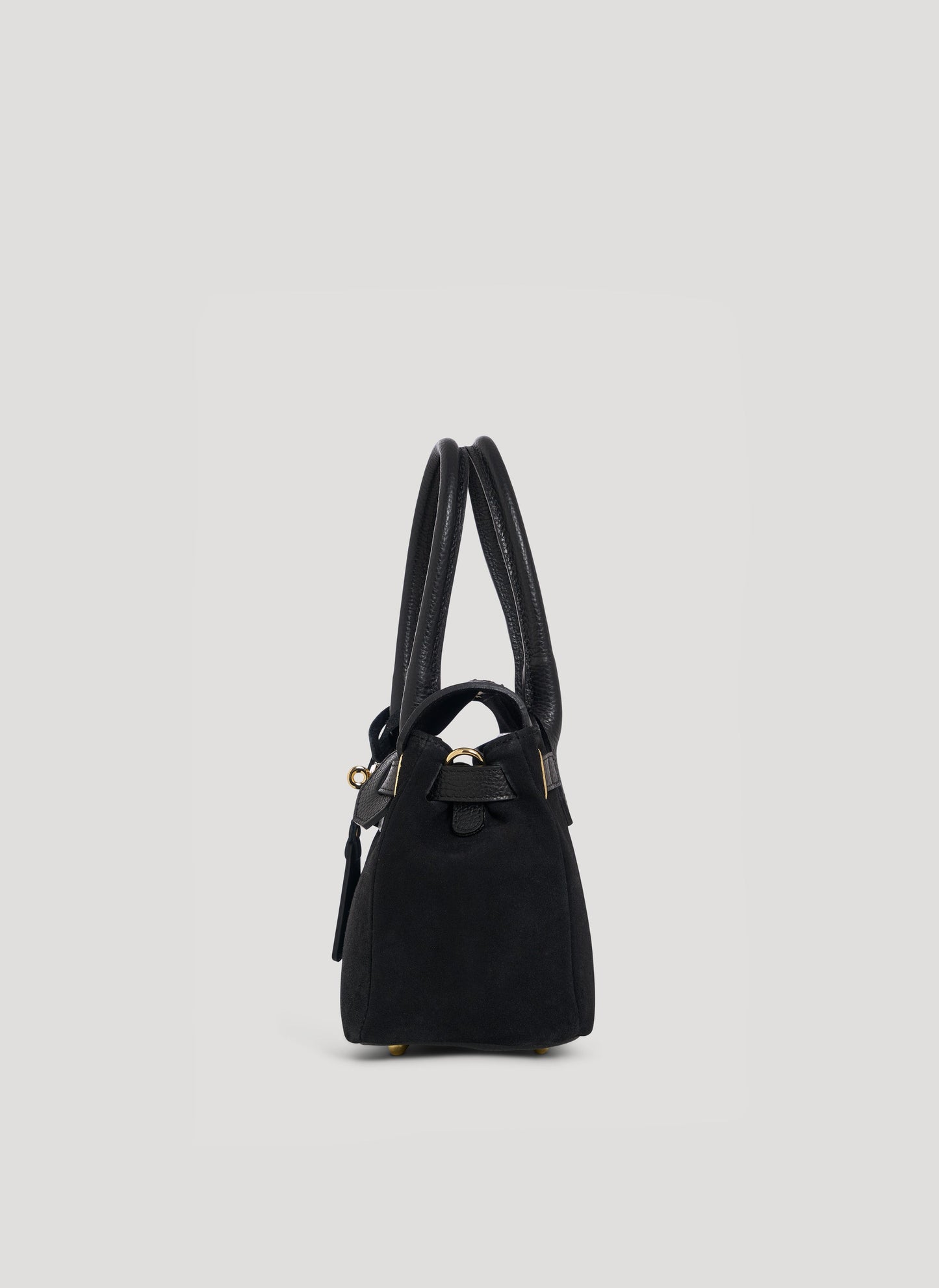 Borsa Elizabeth Micro in Camoscio e Pelle Nera