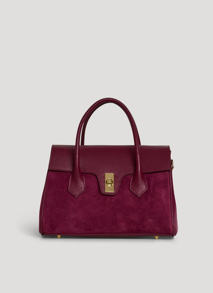 Borsa Cécile in Camoscio e Pelle Borgogna