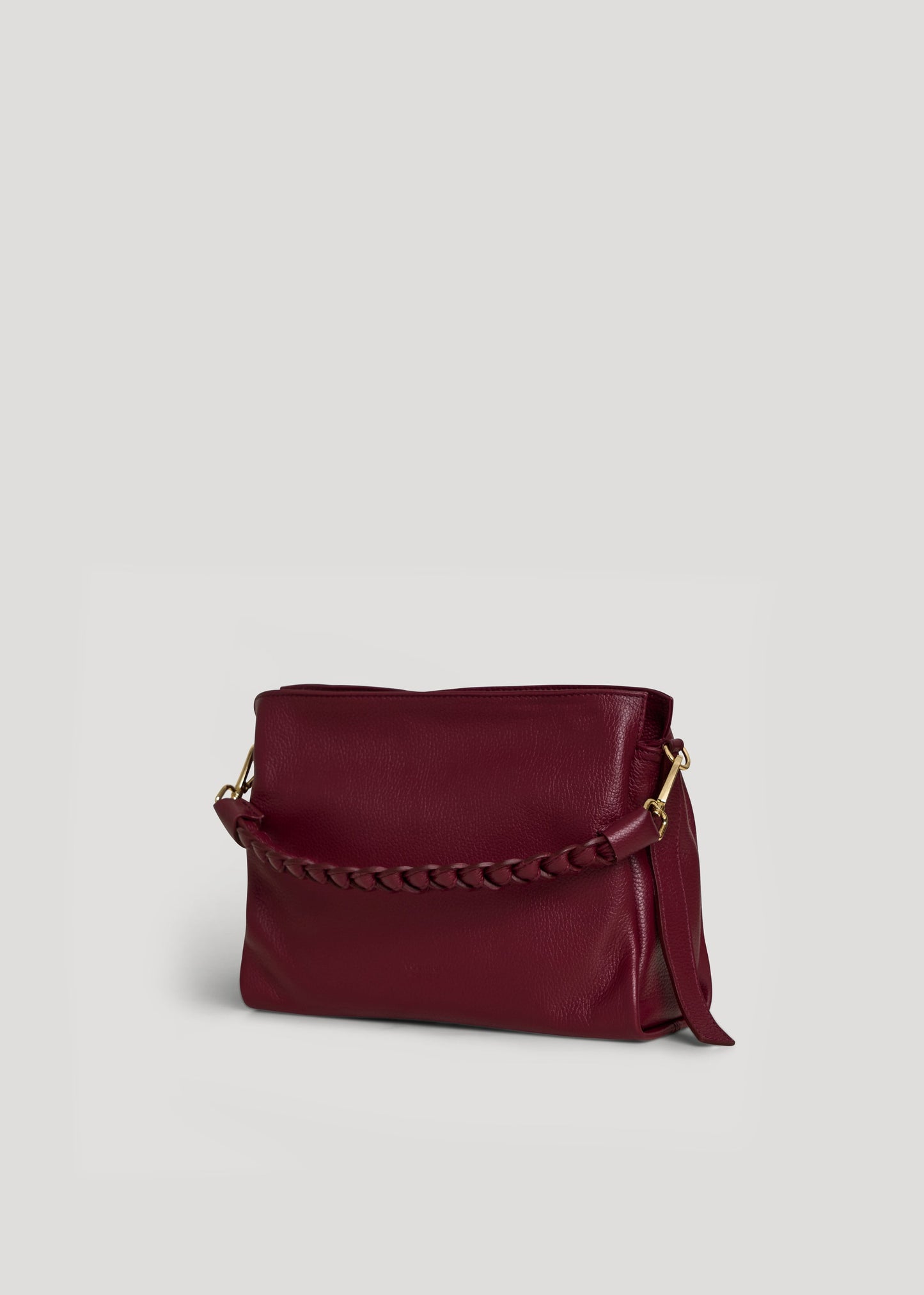 Borsa Braid Micro in pelle Dollaro Borgogna
