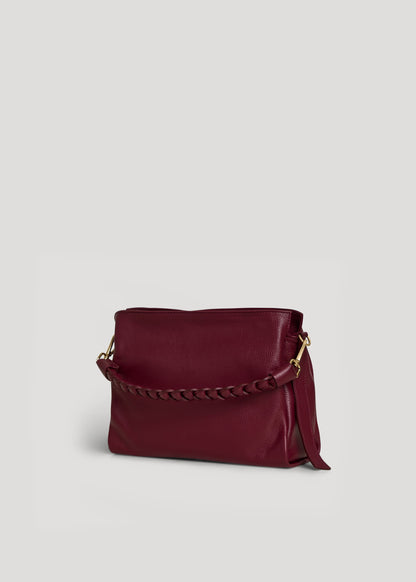 Borsa Braid Micro in pelle Dollaro Borgogna