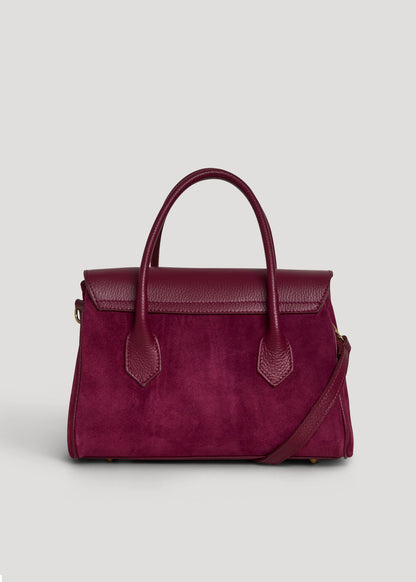 Borsa Cécile in Camoscio e Pelle Borgogna