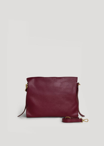 Borsa Braid Micro in pelle Dollaro Borgogna