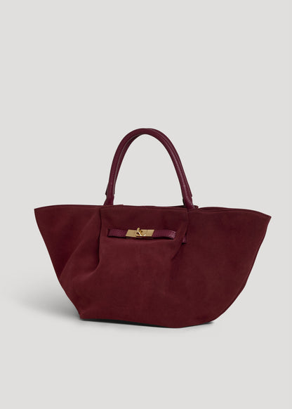 Borsa Charlène in Camoscio e Pelle Borgogna