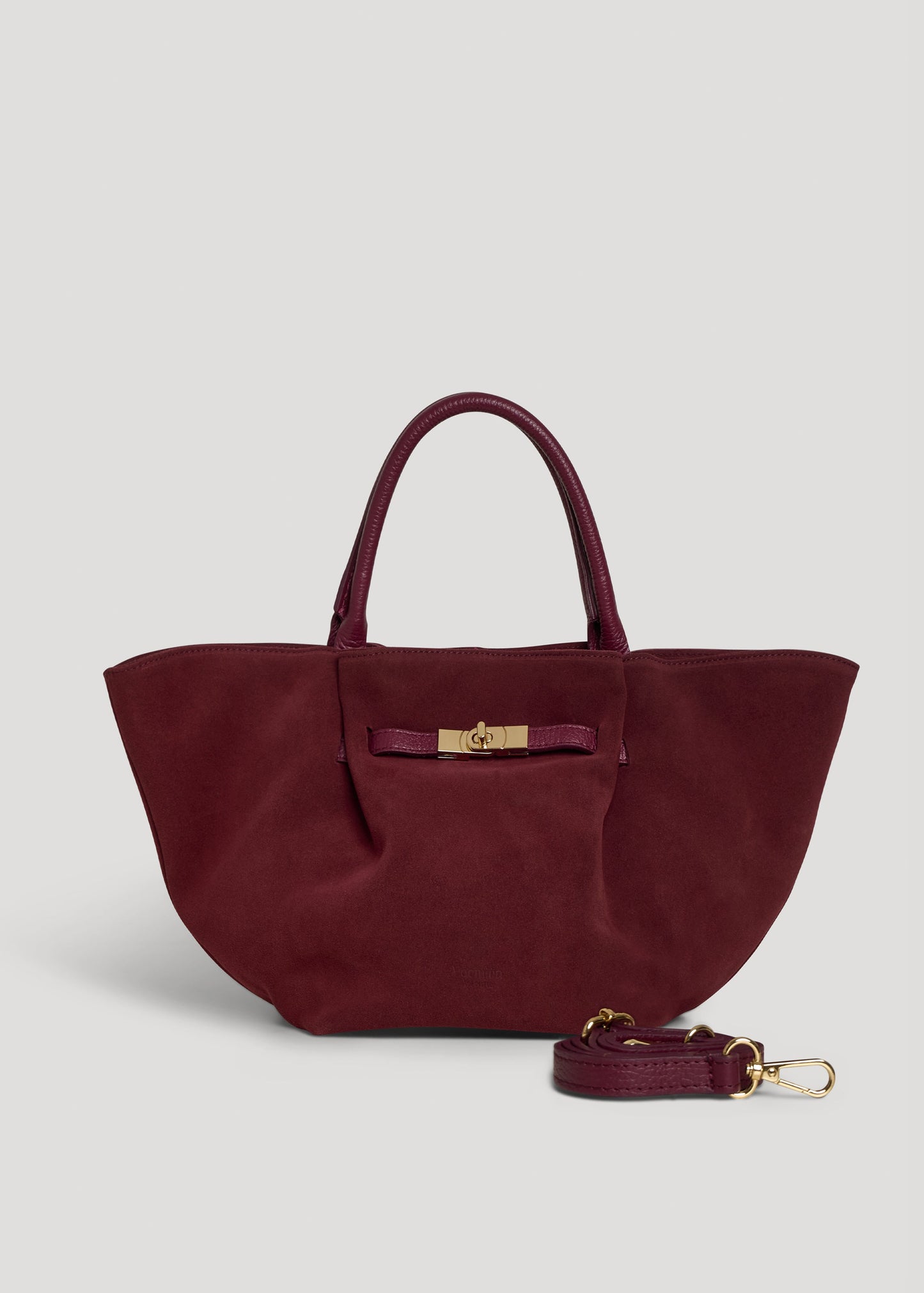 Borsa Charlène in Camoscio e Pelle Borgogna