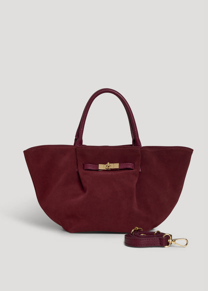 Borsa Charlène in Camoscio e Pelle Borgogna