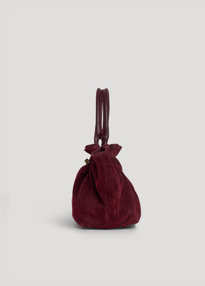 Borsa Charlène in Camoscio e Pelle Borgogna