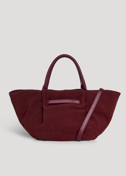 Borsa Charlène in Camoscio e Pelle Borgogna