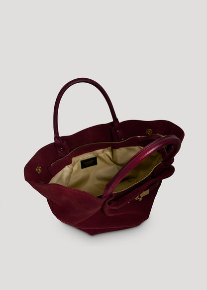 Borsa Charlène in Camoscio e Pelle Borgogna