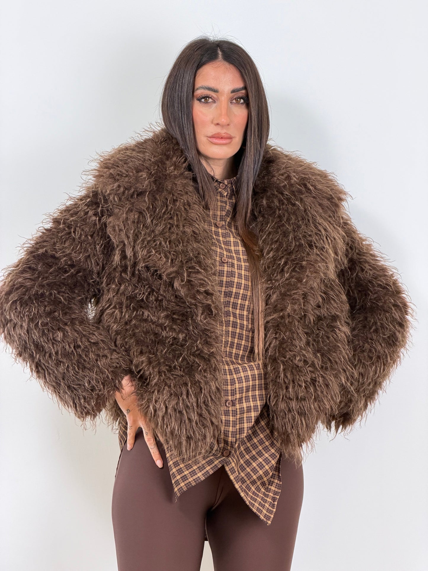 Ecopelliccia Mongolia marrone M6671
