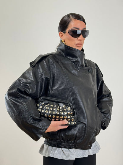 Giubbino ECOPELLE VIRALE NERO 8822k