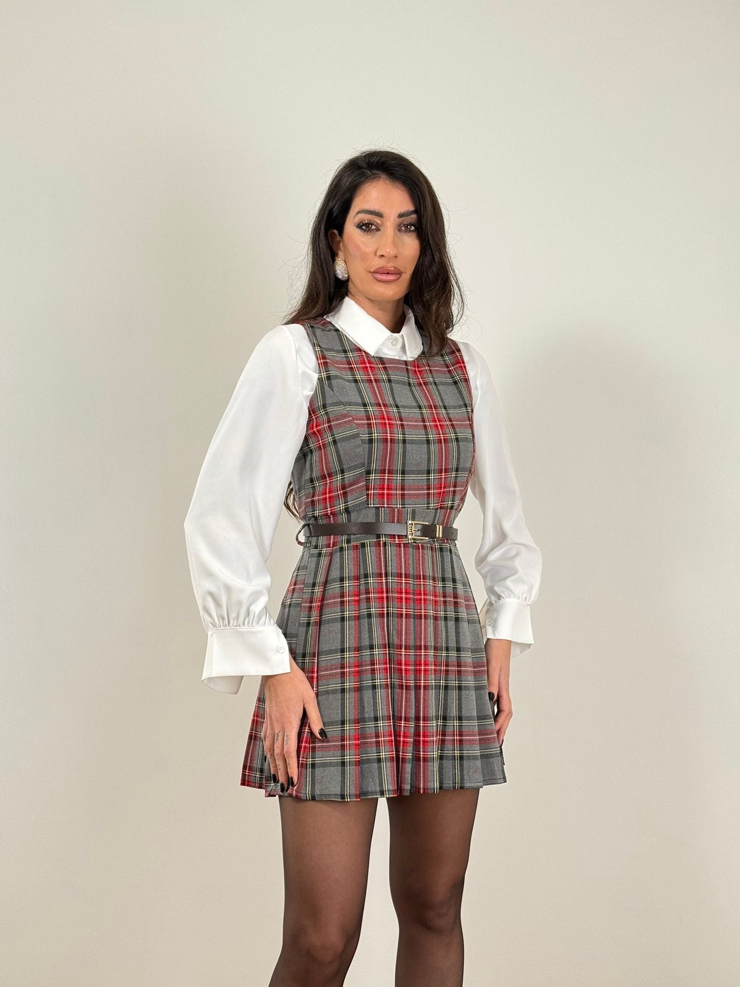 Abito grigio tartan 2135