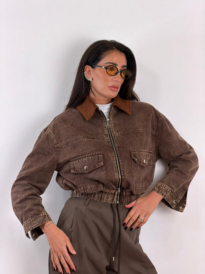 Bomber denim marrone 2676