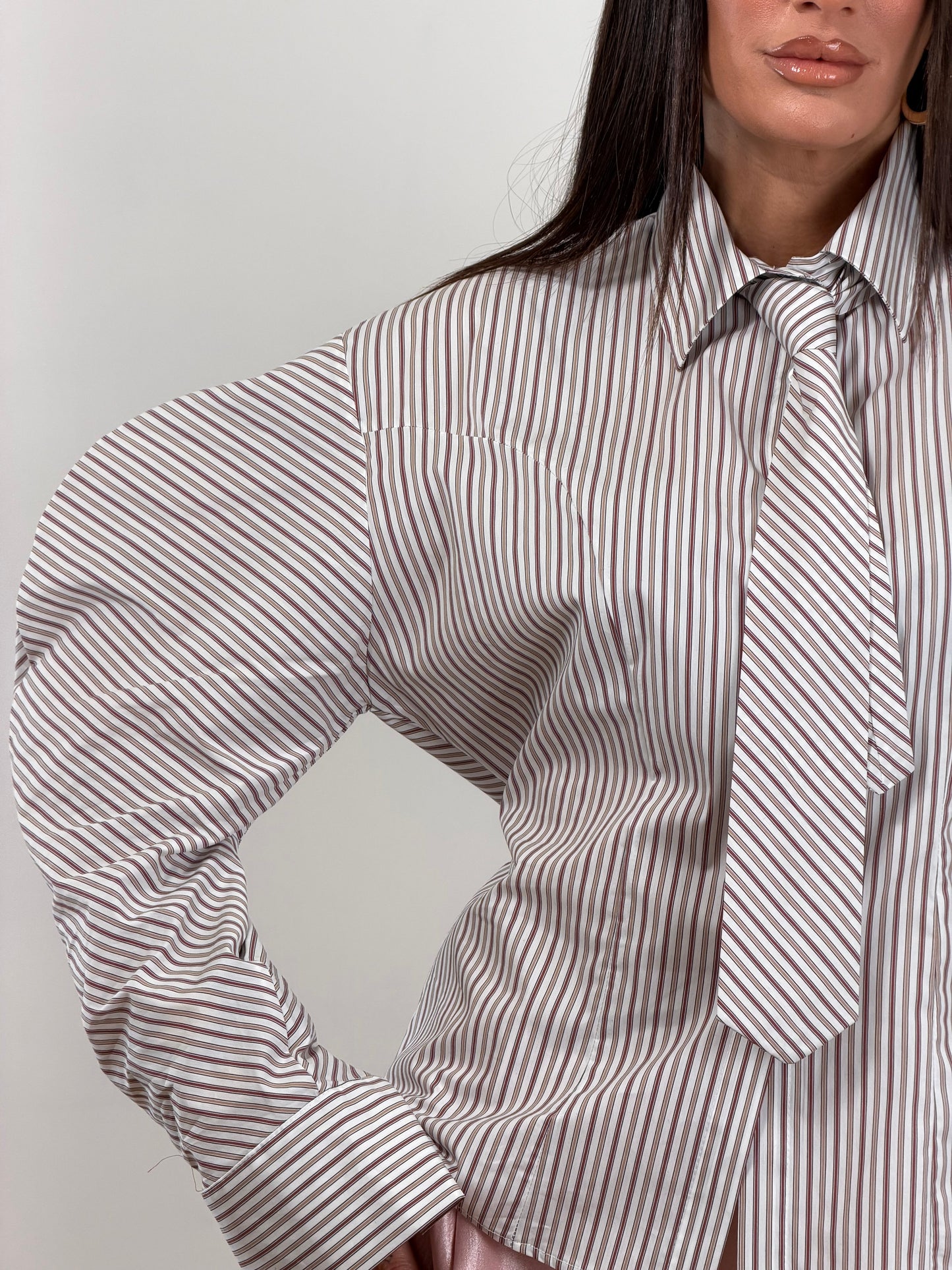 Camicia just west righe rosa 12614C