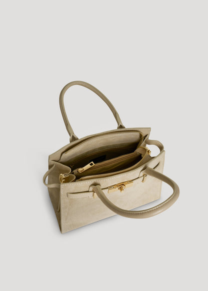 Borsa Grace in Camoscio e pelle Togo Beige