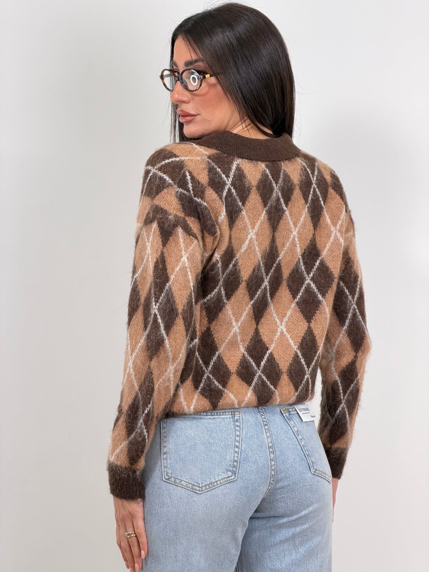 Pull POLO rombi marrone/beige 21267
