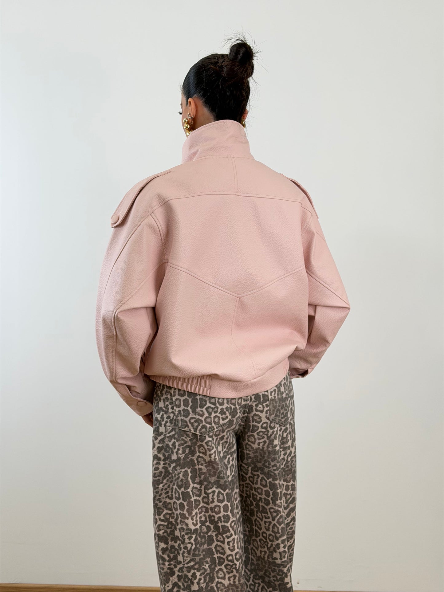 Jacket ecopelle rosa W5009