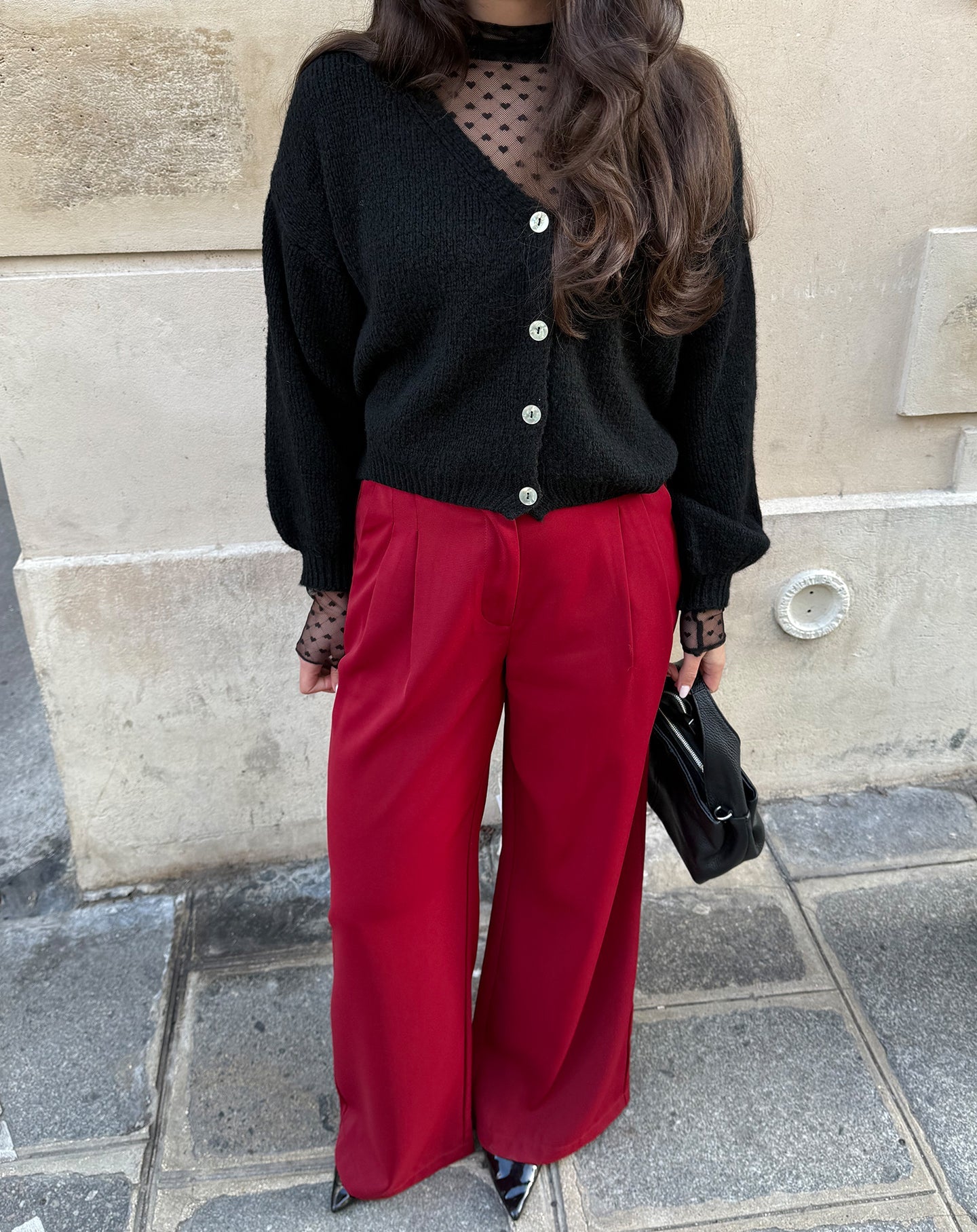 JOLIE V-NECK CARDIGAN ZWART