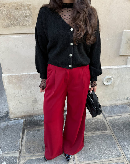JOLIE V-NECK CARDIGAN ZWART