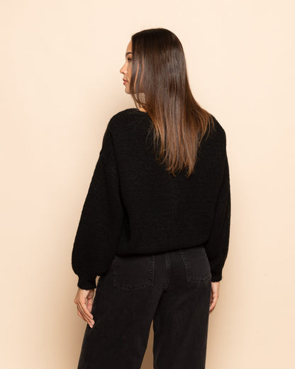 JOLIE V-NECK CARDIGAN ZWART