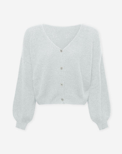 JOLIE V-NECK CARDIGAN LICHTGRIJS