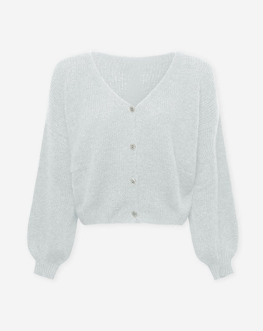 JOLIE V-NECK CARDIGAN LICHTGRIJS