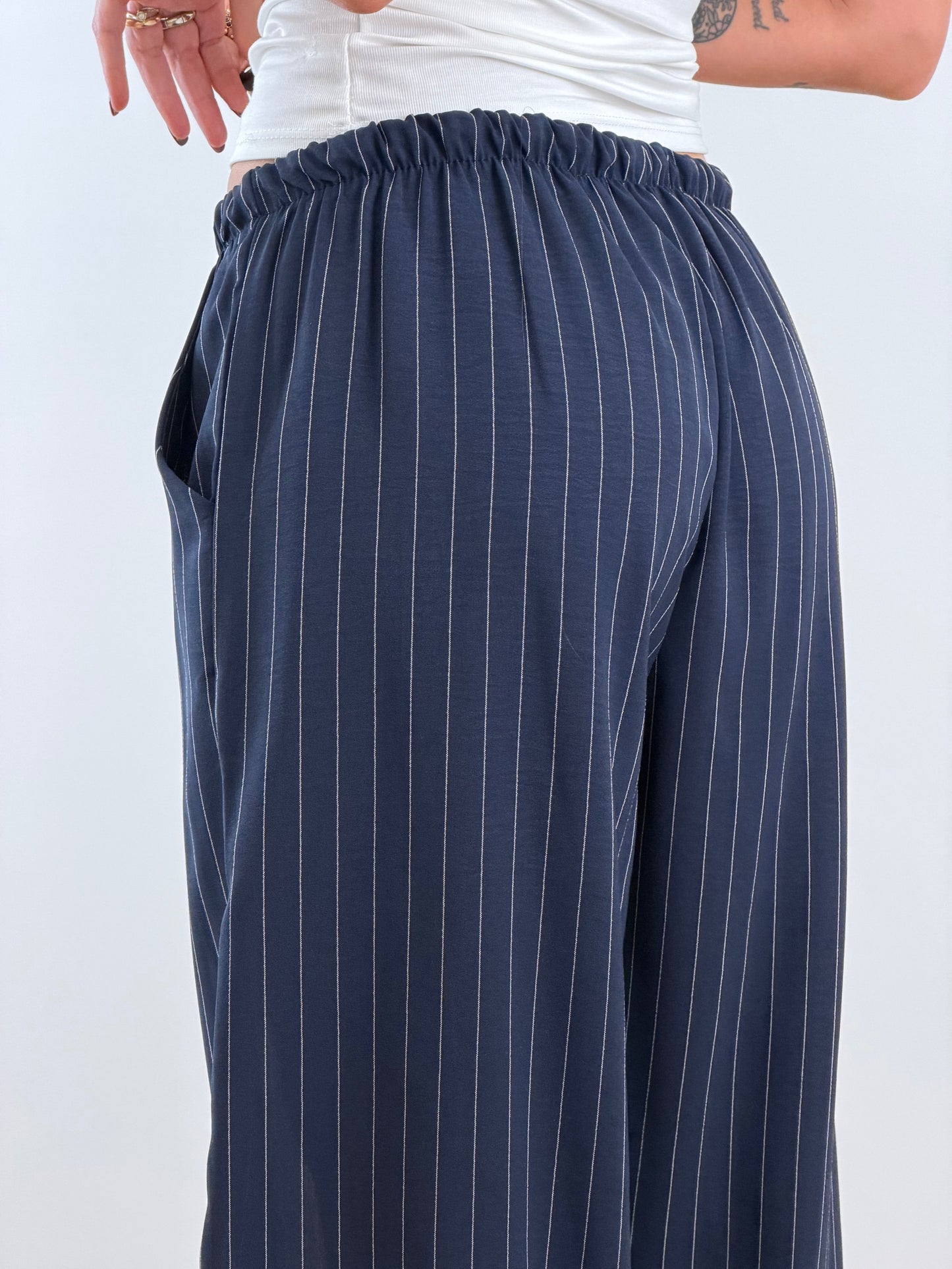 Coordinato blu gessato 25003