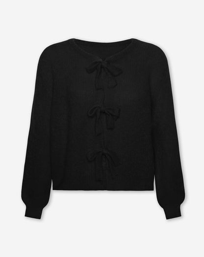 BOW CARDIGAN ZWART