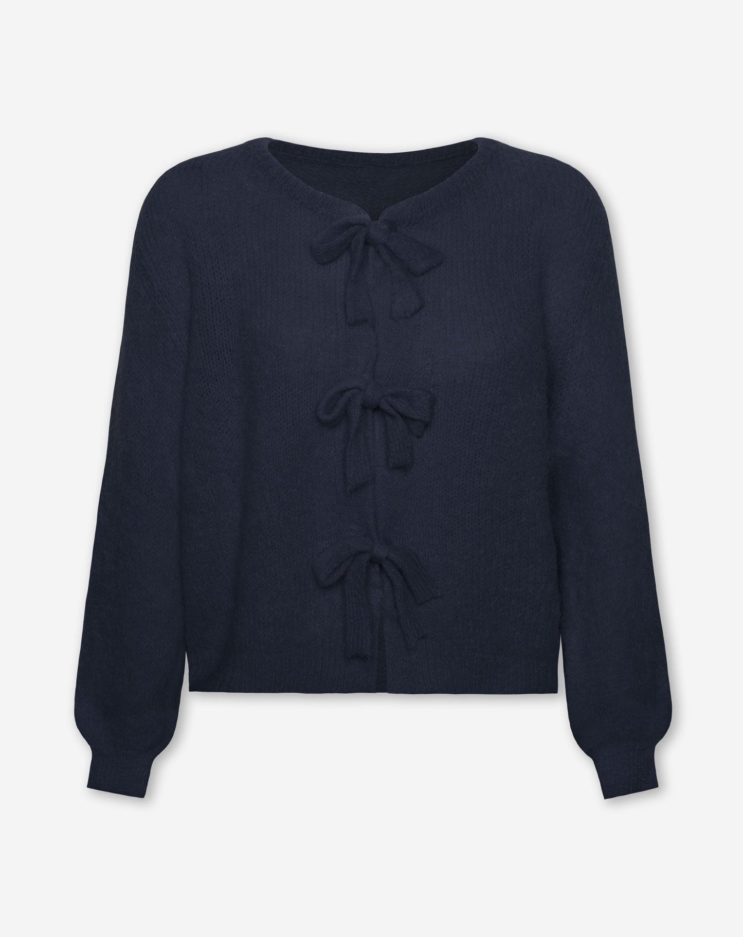 BOW CARDIGAN MARINEBLAUW