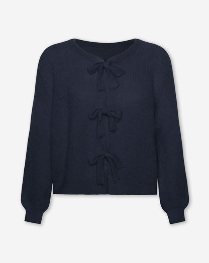 BOW CARDIGAN MARINEBLAUW