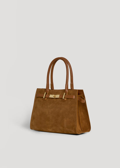 Borsa Grace in Camoscio e pelle Togo Cuoio