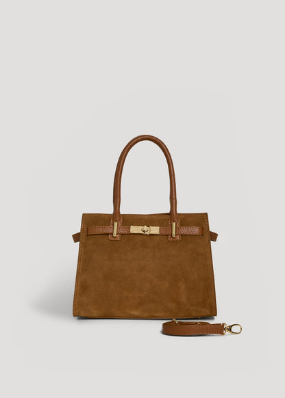 Borsa Grace in Camoscio e pelle Togo Cuoio