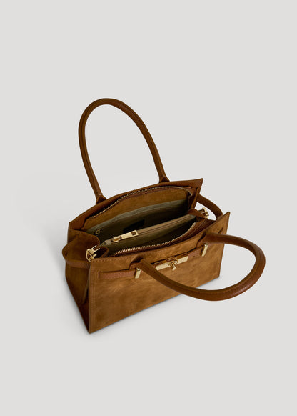 Borsa Grace in Camoscio e pelle Togo Cuoio