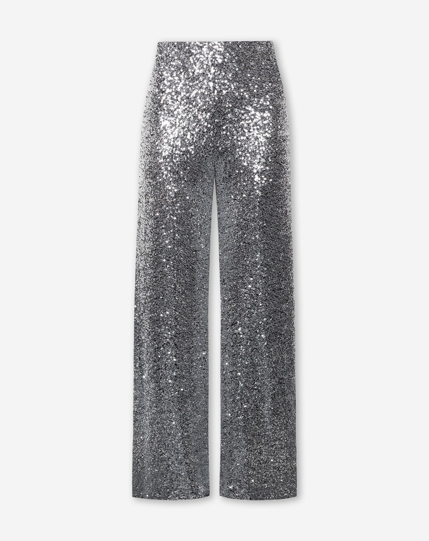 SEQUINS STRAIGHT LEG PANTALON PETITE ZILVER