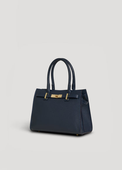 Borsa Grace in pelle Togo Blu Navy