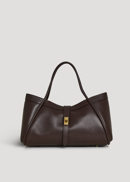 Borsa Mayfair in Pelle Togo Testa di moro