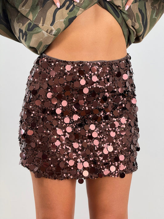 Gonna maxi PAILLETTES BROWN 8365