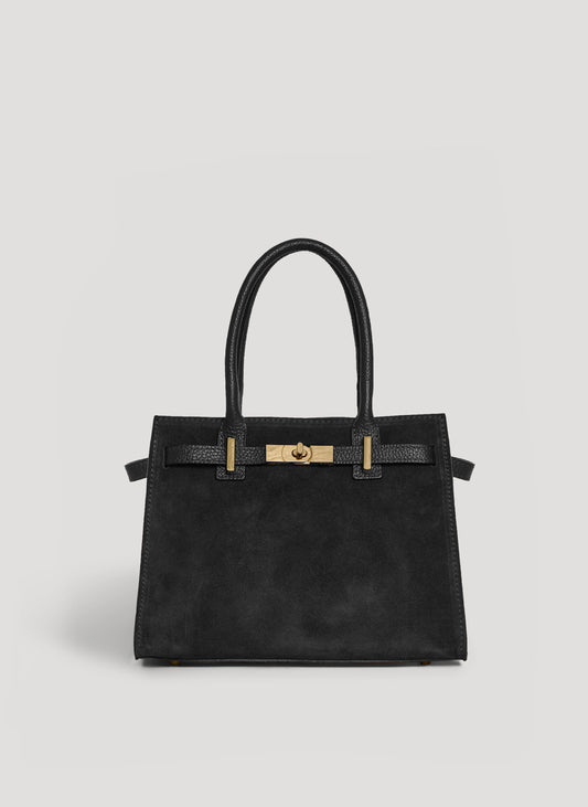 Borsa Grace in Camoscio e pelle Togo Nera