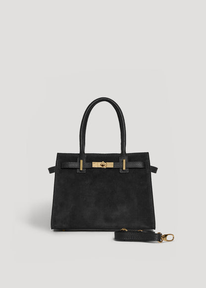 Borsa Grace in Camoscio e pelle Togo Nera